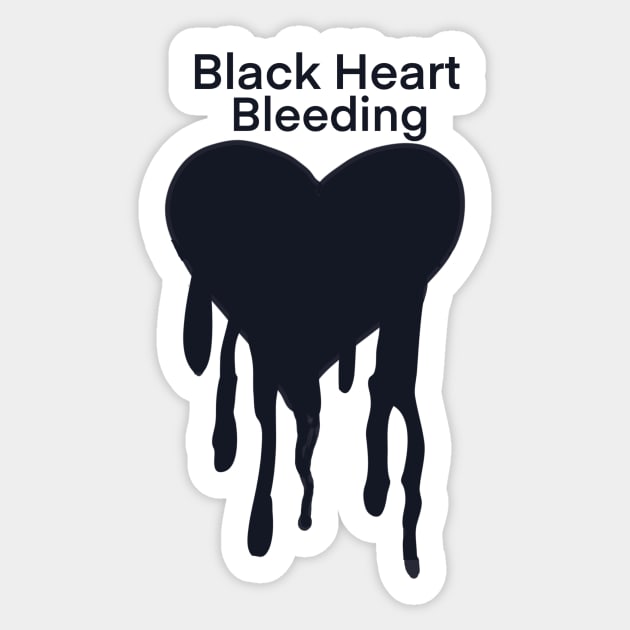 Black Heart Bleeding Sticker by gldomenech